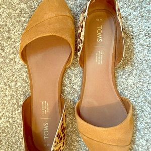 TOMS Carmel Brown Suede Leopard Flats